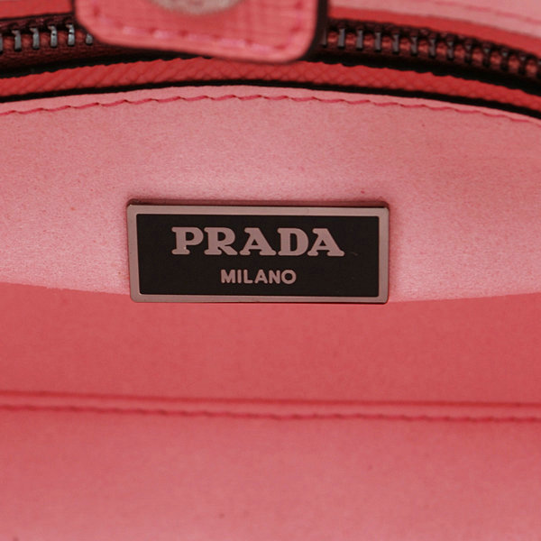2014 Prada glace leather nubuck tote bag BN2618 peach&pink - Click Image to Close